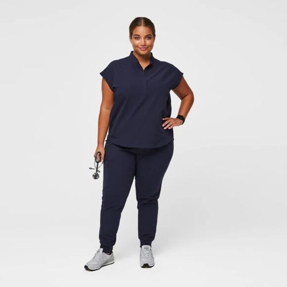 Figs Rafaela Oversized Mandarin Collar Short Sleeve Scrub Top Size XXL - Picture 2 of 16